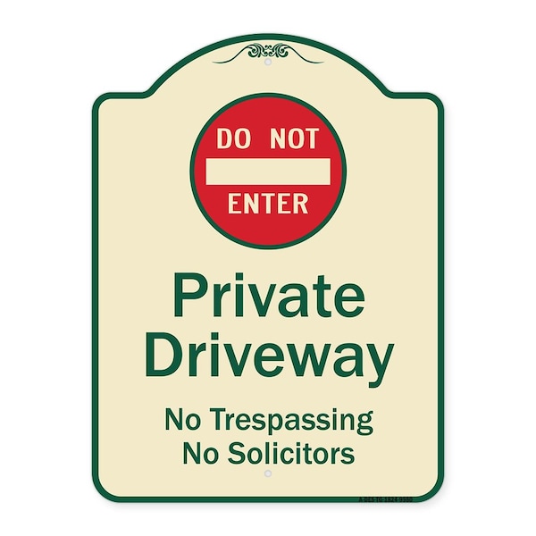 Designer Series-Do Not Enter Private Driveway No Trespassing Or Solicitors Wit, 24" H, TG-1824-9980